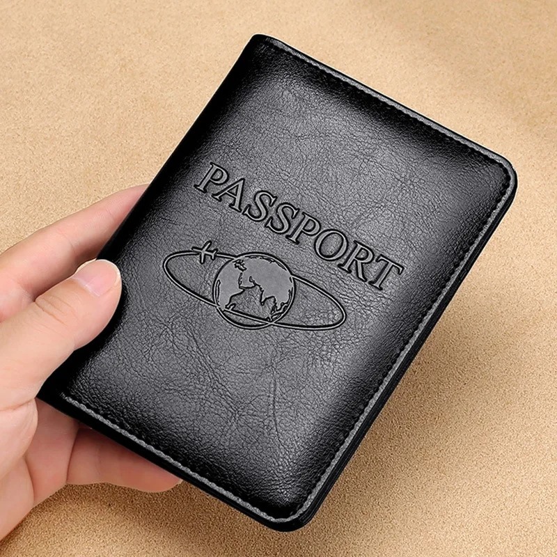 Travel Accessories Rfid - Unisex ปกหนังสือเดินทางหนังแท้ RFID Blocking ผู้ชายผู้ถือหนังสือเดินทาง ID