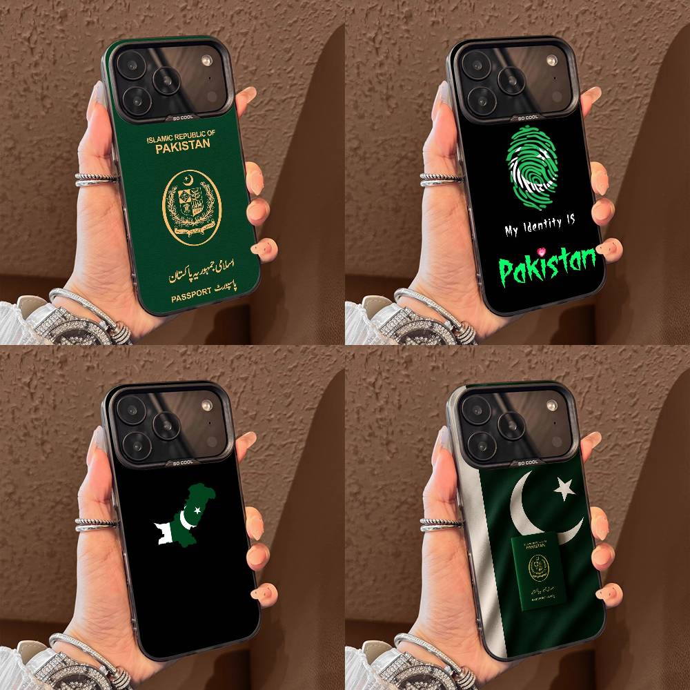 Travel Accessories Iphone - เคสโทรศัพท์ลายธงชาติปากีสถาน แผนที่ สำหรับ iPhone 17,16,15,14,13,12,11,Pro,Max,Plus,E,Air,Mini สีดำ