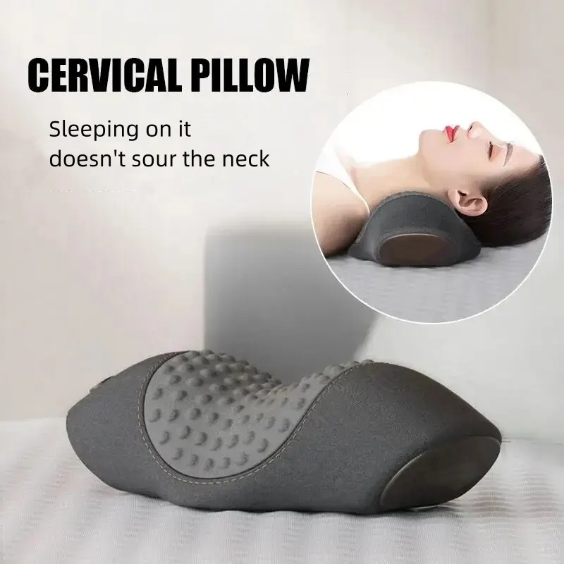 Neck Pillow Memory Foam - หมอนนวดคอหมอนนวดไฟฟ้าการสั่นสะเทือนของประคบร้อนหมอนรองคอหมอนนวดผ่อนคลายนอนหลับโฟมจำรูปรองรับกระดูกสันหลัง