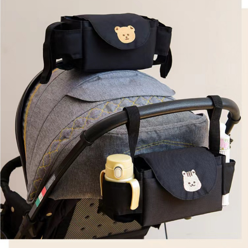 Travel Accessories For 3 Year Old - กระเป๋ารถเข็นเด็ก Pram Organizer เด็กอุปกรณ์เสริมถ้วยผู้ถือทารกแรกเกิดรถเข็นแบบพกพากระเป๋าเดินทางสําหรับรถ Universal