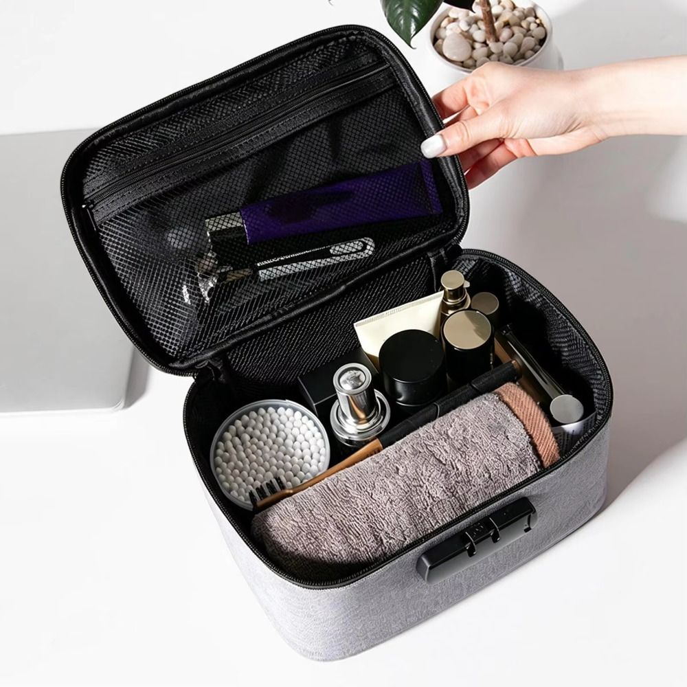 Travel Ziplock Bags - กระเป๋าผ้าอ็อกซ์ฟอร์ดพร้อมรหัสล็อค กันน้ำ พกพาสะดวก สำหรับจัดเก็บบัตรเดินทาง ซิปปิดพร้อมหูหิ้ว ป้องกันกลิ่น