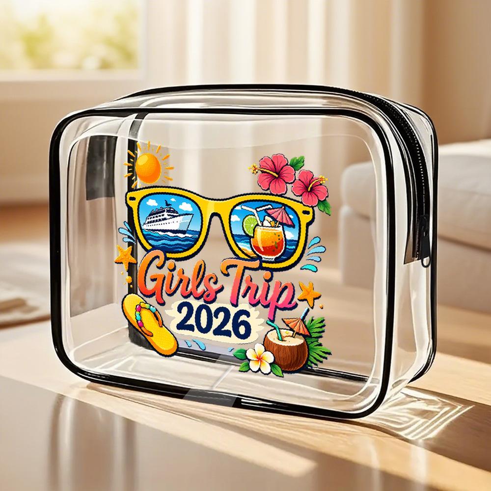 Travel Accessories Best - กระเป๋าเครื่องสำอาง PVC รุ่น Trip 2026 กระเป๋าใสสำหรับผู้หญิง