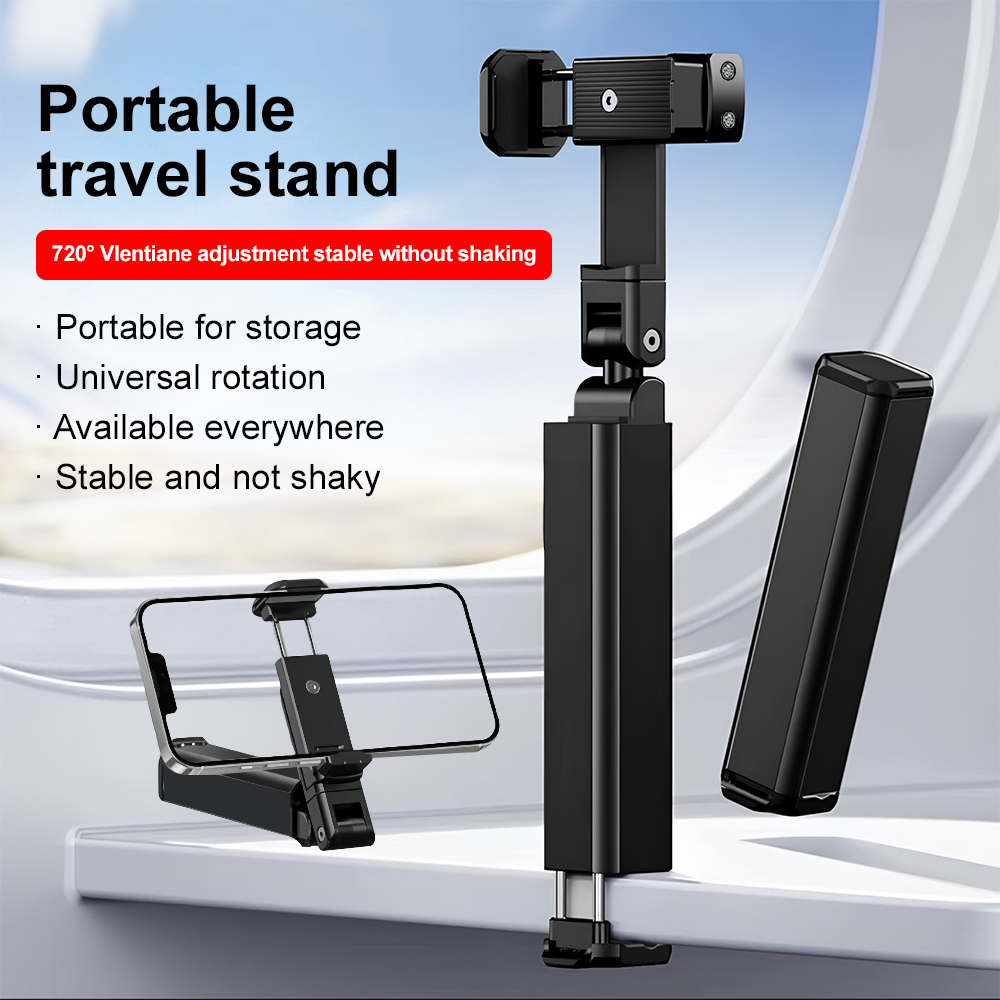 Phone Holder Airplane - ขาตั้งโทรศัพท์แบบพกพา 720 ° คลิปหนีบแบบพับได้สำหรับเครื่องบิน รถไฟความเร็วสูง ที่ยึดอเนกประสงค์สำหรับการดูวิดีโอ