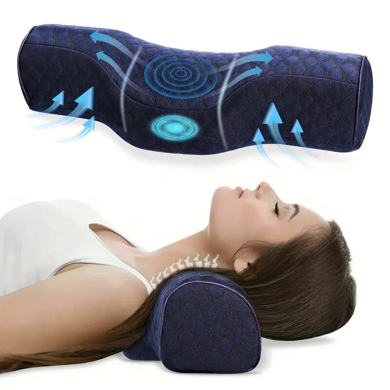 Neck Pillow Memory Foam - บรรเทาอาการปวดคอ หมอนรองคอ หมอนนวดศีรษะ หมอนเมมโมรี่โฟม หมอนออร์โธปิดิกส์ หมอนป้องกันคอ