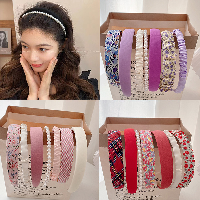 Travel Accessories Kit - 5/7 ชิ้นชุดแฟชั่นผู้หญิงผ้าผมวง Headdress แถบคาดศีรษะสาว Hairband ผม