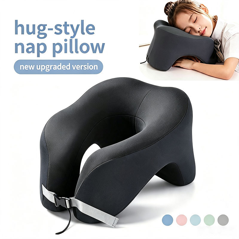 Neck Pillow Memory Foam - หมอนรองคอรูปตัวยูทำจากเมมโมรี่โฟม สำหรับเดินทางบนเครื่องบิน หมอนนอนนุ่มสบาย รองรับคอและศีรษะ เหมาะสำหรับพักผ่อนในรถยนต์หรือสำนักงาน