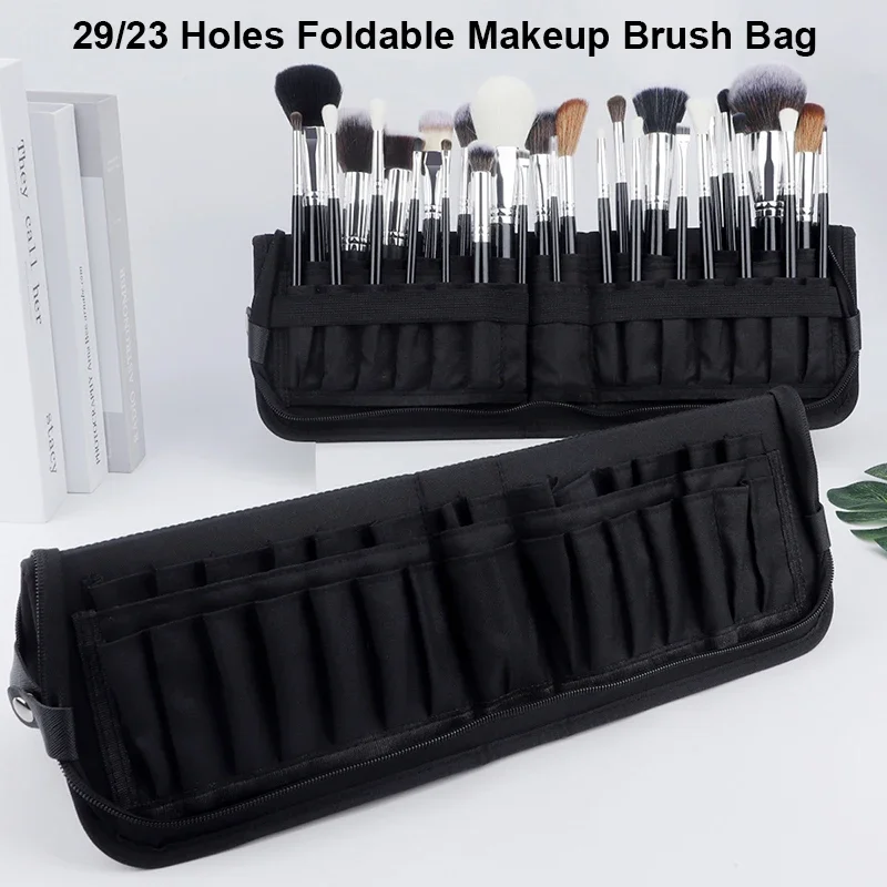 Travel Accessories Holder - 29/23 หลุมแปรงแต่งหน้าแบบพับได้กระเป๋าผู้หญิงแปรงแต่งหน้าเครื่องมือกระเป๋าOrganizer Travel Powderเครื่องสําอางค์ชุดแป้งกรณีผู้ถือ