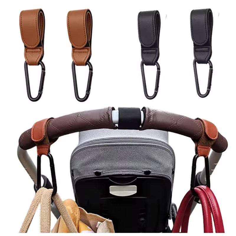 Travel Accessories For 3 Year Old - ตะขอเกี่ยวรถเข็นเด็ก แฟชั่นหนัง PU ปรับได้ ตะขอเกี่ยวรถเข็นเด็ก อุปกรณ์จัดระเบียบ