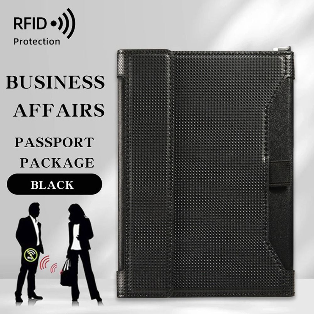 Travel Accessories Rfid - ซองใส่พาสปอร์ตสีพื้น ป้องกัน RFID หนังแท้ กระเป๋าใส่บัตรเดินทาง ช่องใส่ตั๋ว