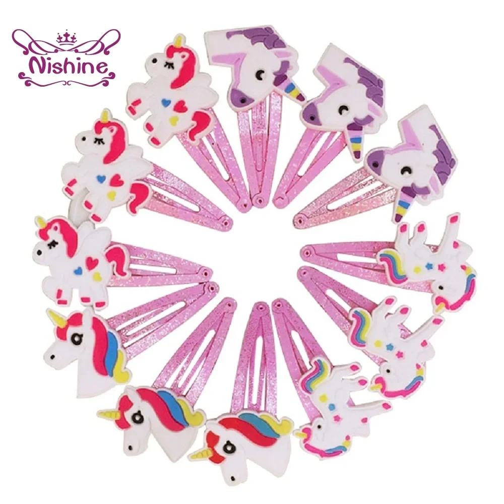 Travel Accessories For 3 Year Old - Nishine 10 ชิ้น/ล็อตยูนิคอร์นคลิปผมการ์ตูนสัตว์ Hairpins เด็กน่ารัก Headwear
