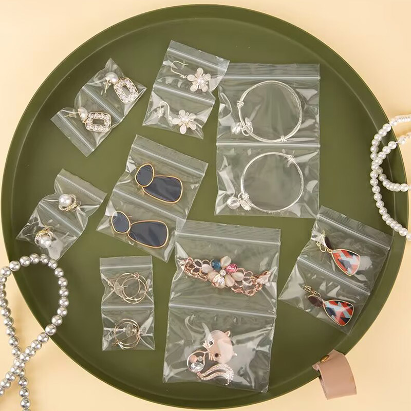 Travel Ziplock Bags - 500 ชิ้นโปร่งใสกระเป๋าคู่ Ziplock กระเป๋าเดินทางสําหรับไข่มุกเครื่องประดับแหวนบรรจุภัณฑ์อุปกรณ์เสริม 2 แยกกระเป๋า