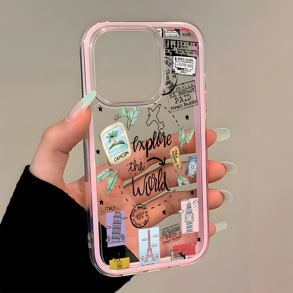 เคสโทรศัพท์ใสลายสติกเกอร์การเด - Travel Accessories Iphone บทวิจารณ์และราคา