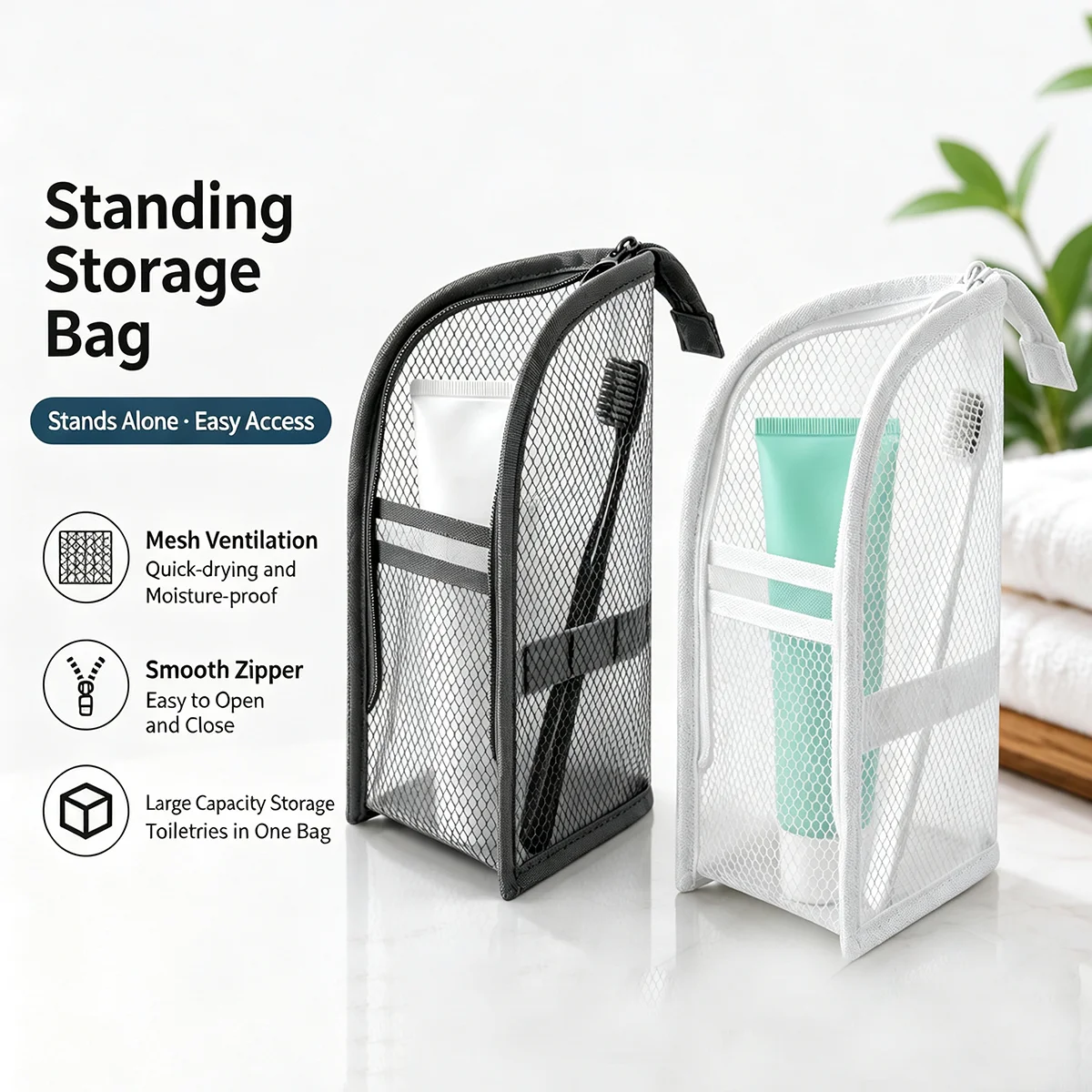 กระเป๋าใส่เครื่องสำอางแบบตาข่า - Travel Z บทวิจารณ์และราคา