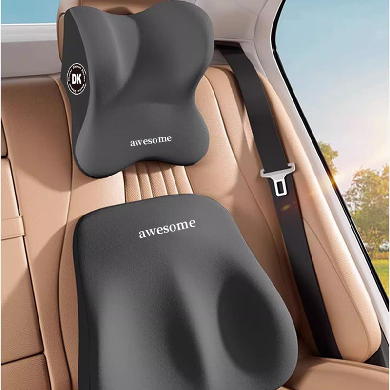 ชุดหมอนรองคอและพนักพิงหลังในรถ - Neck Pillow Memory Foam บทวิจารณ์และราคา