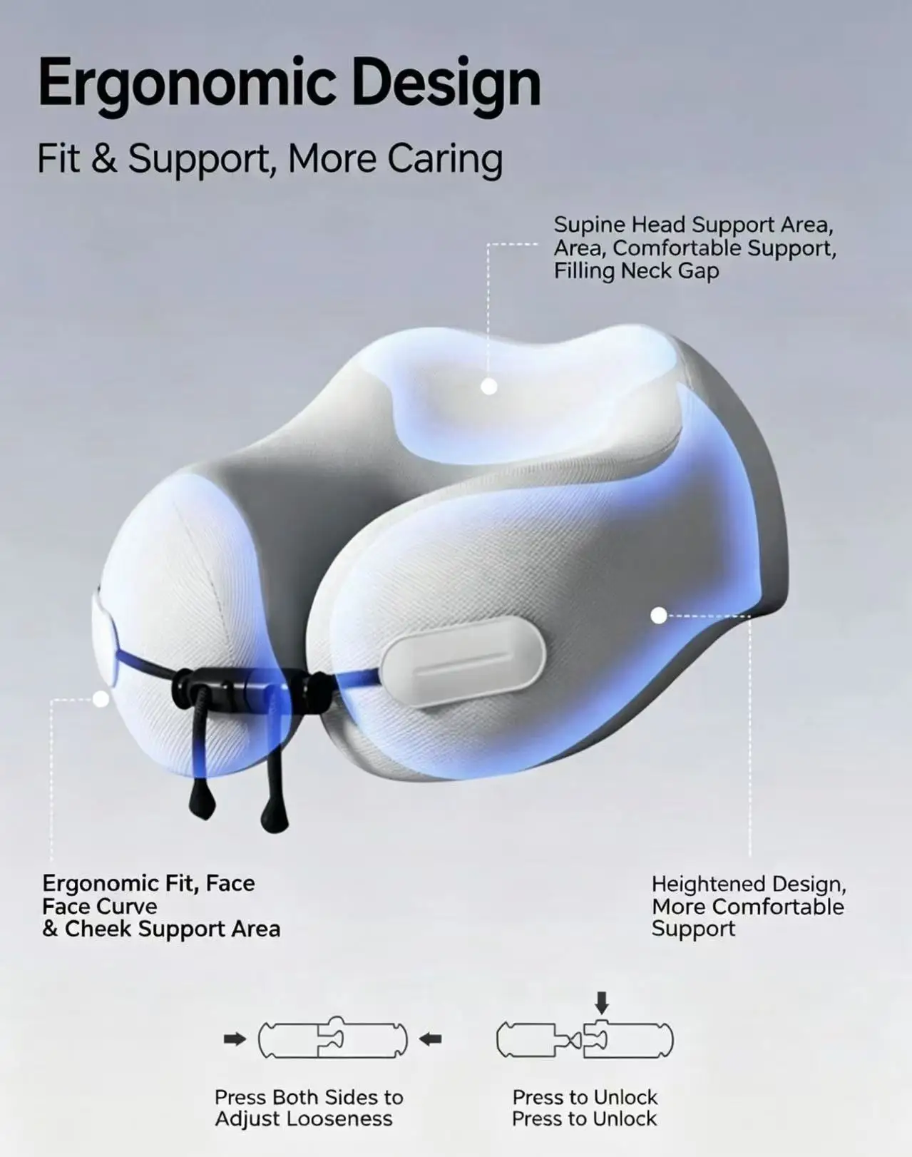 หมอนรองคอรูปตัวยูสำหรับเดินทาง - Neck Pillow Memory Foam บทวิจารณ์และราคา