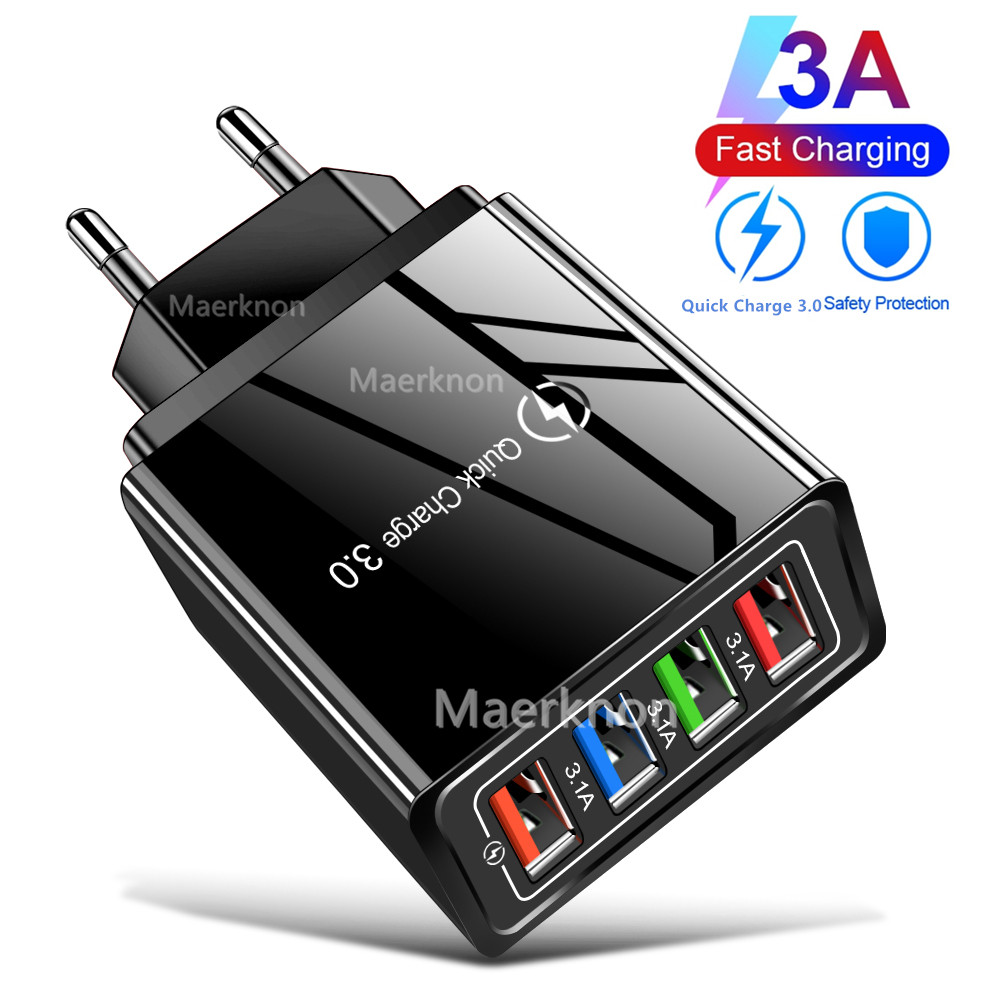 4 USB หัวชาร์จเร็ว EU/US อะแดป - Travel Accessories Iphone บทวิจารณ์และราคา