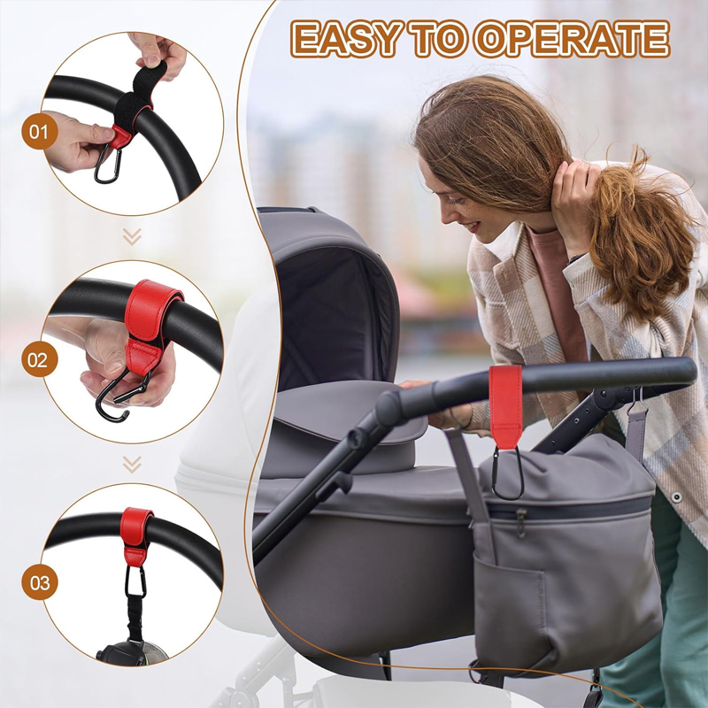 ตะขอเกี่ยวรถเข็นเด็กแบบหนัง 2  - Travel Accessories For 3 Year Old บทวิจารณ์และราคา