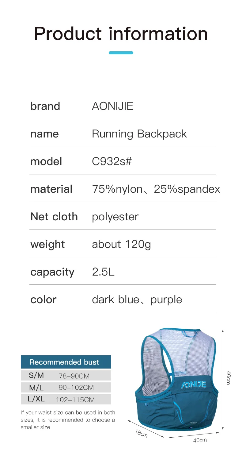 AONIJIE C932S 2.5L แบบพกพา Hyd - Hydration Pack Backpack บทวิจารณ์และราคา