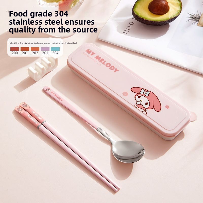 ชุดช้อนส้อมพกพาลายการ์ตูนน่ารั - Travel Accessories Gifts For Women บทวิจารณ์และราคา